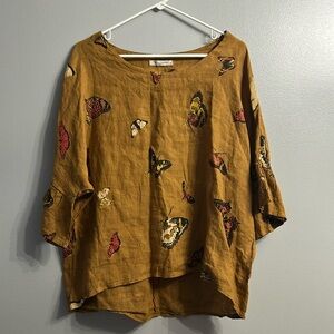 Viola Borghi Linen Butterfly Top SZ Med